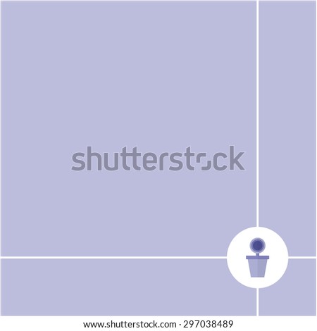 Abstract purple flower pot in circle on purple  background and have space for insert text, vector illustration