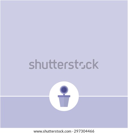 Abstract purple  flower pot in circle on purple  background and have space for insert text, vector illustration