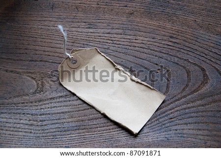 Old tatty Label wood grain background