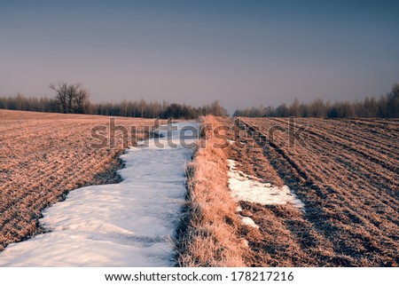 winter landscape. oil painting look