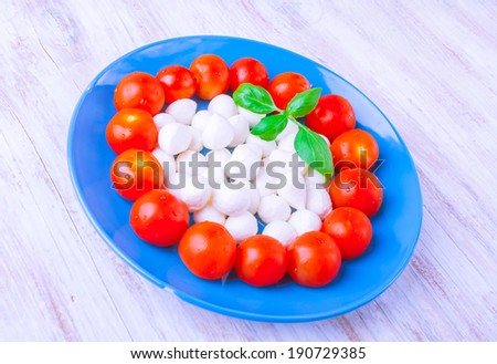 mozzarella cheese with tomatoes