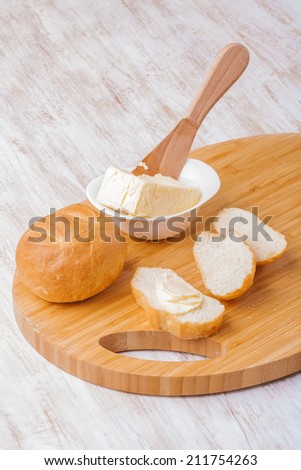 Breakfast roll with butter