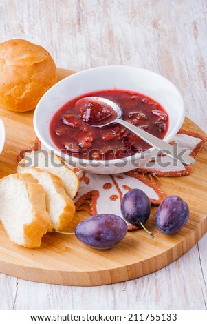 Breakfast roll with jam