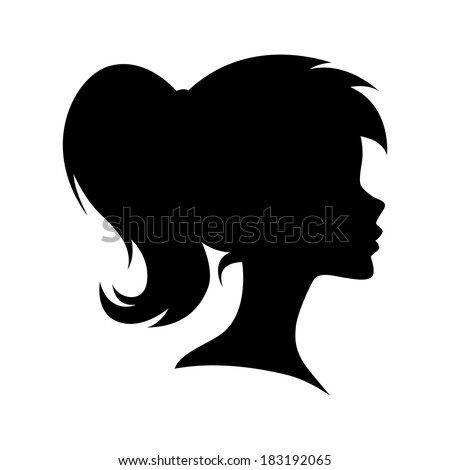 Vector Female Head Silhouette - 183192065 : Shutterstock