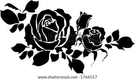 Logo Design Needed on Vector Graphic Of Rose With Leaves   Resize As Needed   Stock Vector