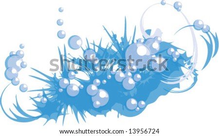 Clip Art Water Splash. stock vector : blue water