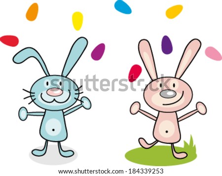Creative design of  rabbit and Easter egg. Fully editable vector.