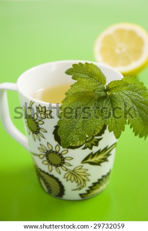 Herb tea with lemon and lemongrass