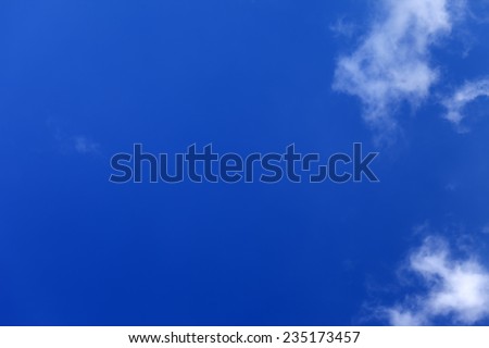 Beautiful blue sky with clouds at nice winter day