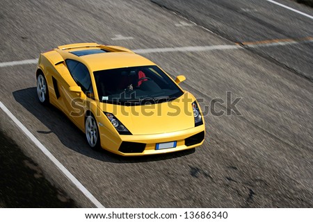  Estonia July 12 2007 A Driver Operates A Yellow Lamborghini Gallardo 