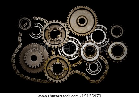 Banque d'images gratuite !  Stock-photo-set-of-gears-ball-bearings-and-chain-isolated-on-black-background-15135979