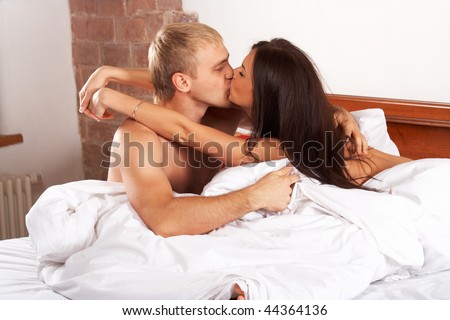 Sexy Lingerie Kissing on Young Couple Kissing In A Bed Stock Photo 44364136   Shutterstock