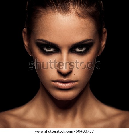 Smoky  Makeup on Serious Lady With Smoky Eye Makeup Stock Photo 60483757   Shutterstock