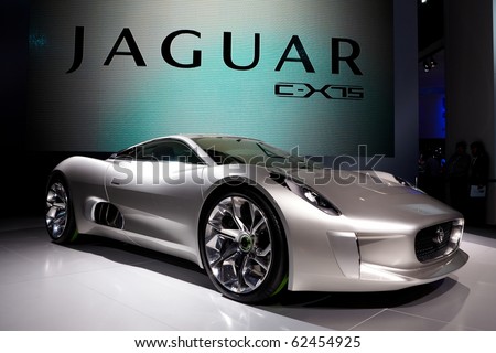 PARIS, FRANCE - SEPTEMBER 30: Paris Motor Show on September 30, 2010, showing Jaguar C-X75, front view