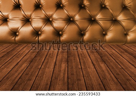 dark brown  leather seat with dark wood texture plank panel timber background