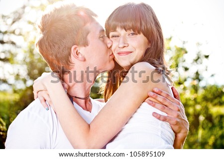 Portrait of young love couple