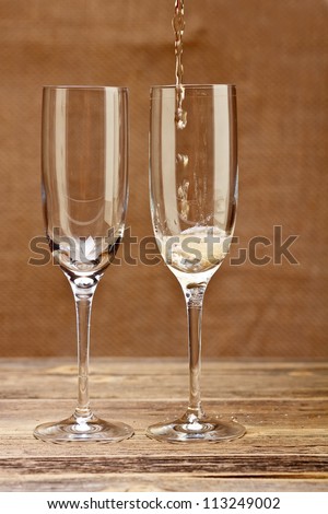 Champagne being poured into glass