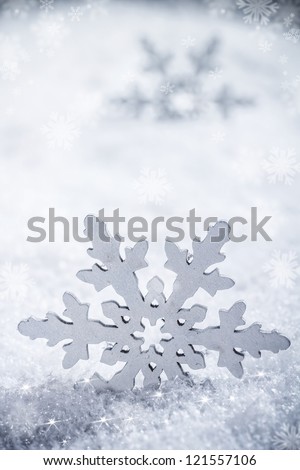 Snowflake decoration, winter holiday background