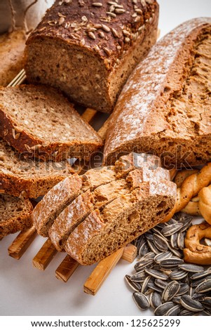 Tasty sliced rye bread with seeds
