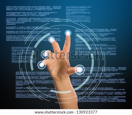 Virtual screen with fingerprint identification system