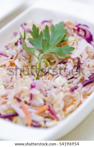 A health dinner salad in white plate