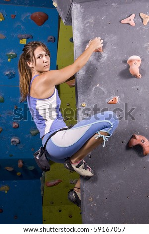 Indoor Rock Climbing Clip Art. on an indoor rock-climbing