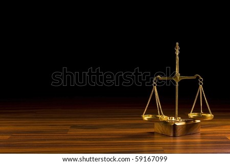 old balance  in wood background