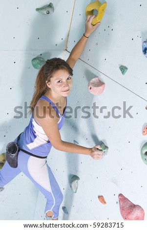Indoor Rock Climbing Clip Art. on an indoor rock-climbing