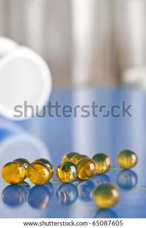 Pills spilled from a pill bottle