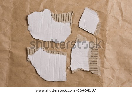collection of a cardboard pieces in paper background