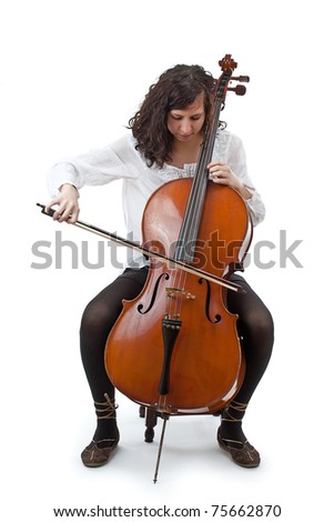 Person Playing Cello