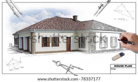 House plan blueprints 2, designer\'s hand