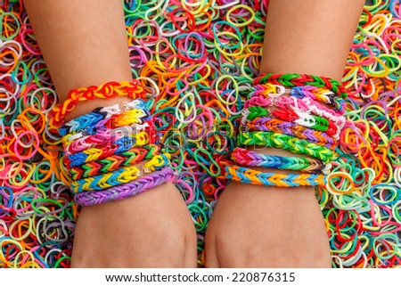 Rubber bands bracelets on hand