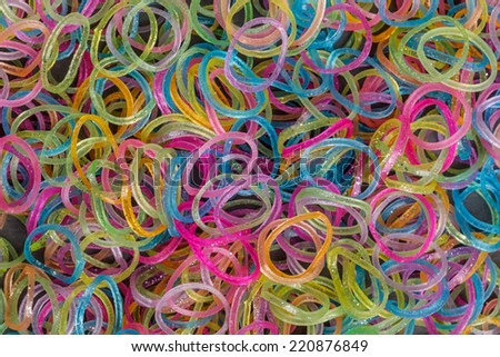 Colorful elastic rubber background, close up shot