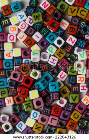 Mixed acrylic cube letter beads for loom bands