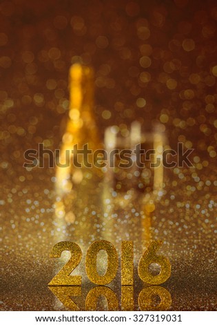 Elegant gold 2016 New Year background with gilded numbers