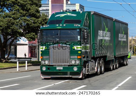 Wellington, New Zealand - September 26: View of local traffic on the streets of Wellington, New Zealand on September 26, 2014.