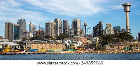 Sydney, Australia - September 21: View of the CBD skyline in Sydney, Australia on September 21, 2014.