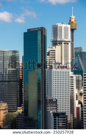 Sydney, Australia - September 21: View of the CBD skyline in Sydney, Australia on September 21, 2014.