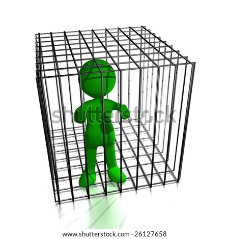man in cage