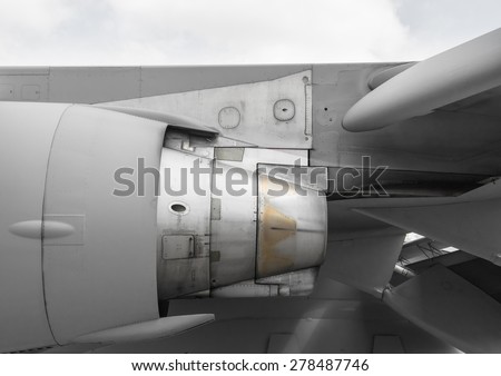 side of a airplane turbine