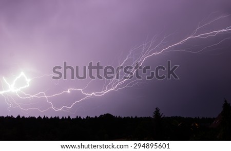 lightning and flash in the night
