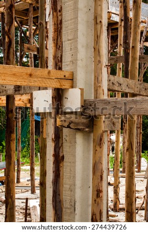 wood scaffold : build house construction work
