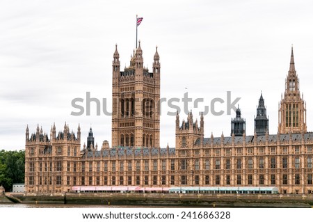 Buildings of British Parliament westminste in London UK