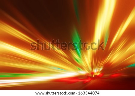 Abstract image of speed motion on the road at night time