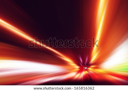 Abstract image of speed motion on the road at night time.