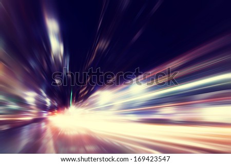 Abstract image of night traffic in the city Abstract image of night traffic in the city
