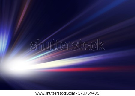 Abstract image of driving  in the tunnel at night. Motion blur.
