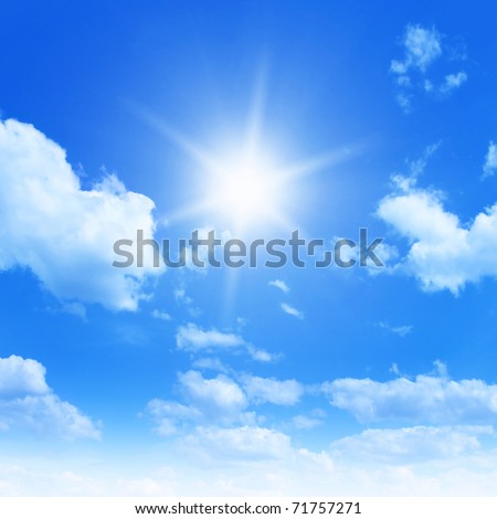 images of sun in sky. stock photo : Sun in blue sky.