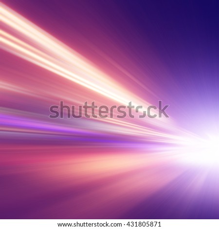 Abstract image of speed motion on the night road.